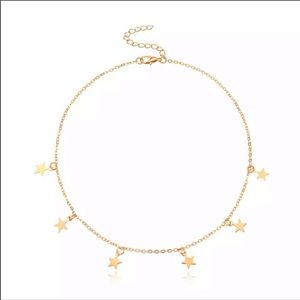 3/$30 CUTE GOLDEN STARS CHOKER NECKLACE